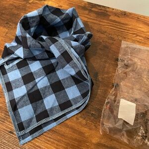 NWT Gofshy Blue and Black Checkered dog bandana scarf